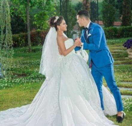 Ayana Xhaka parents Granit Xhaka and Leonita Lekaj at their wedding.